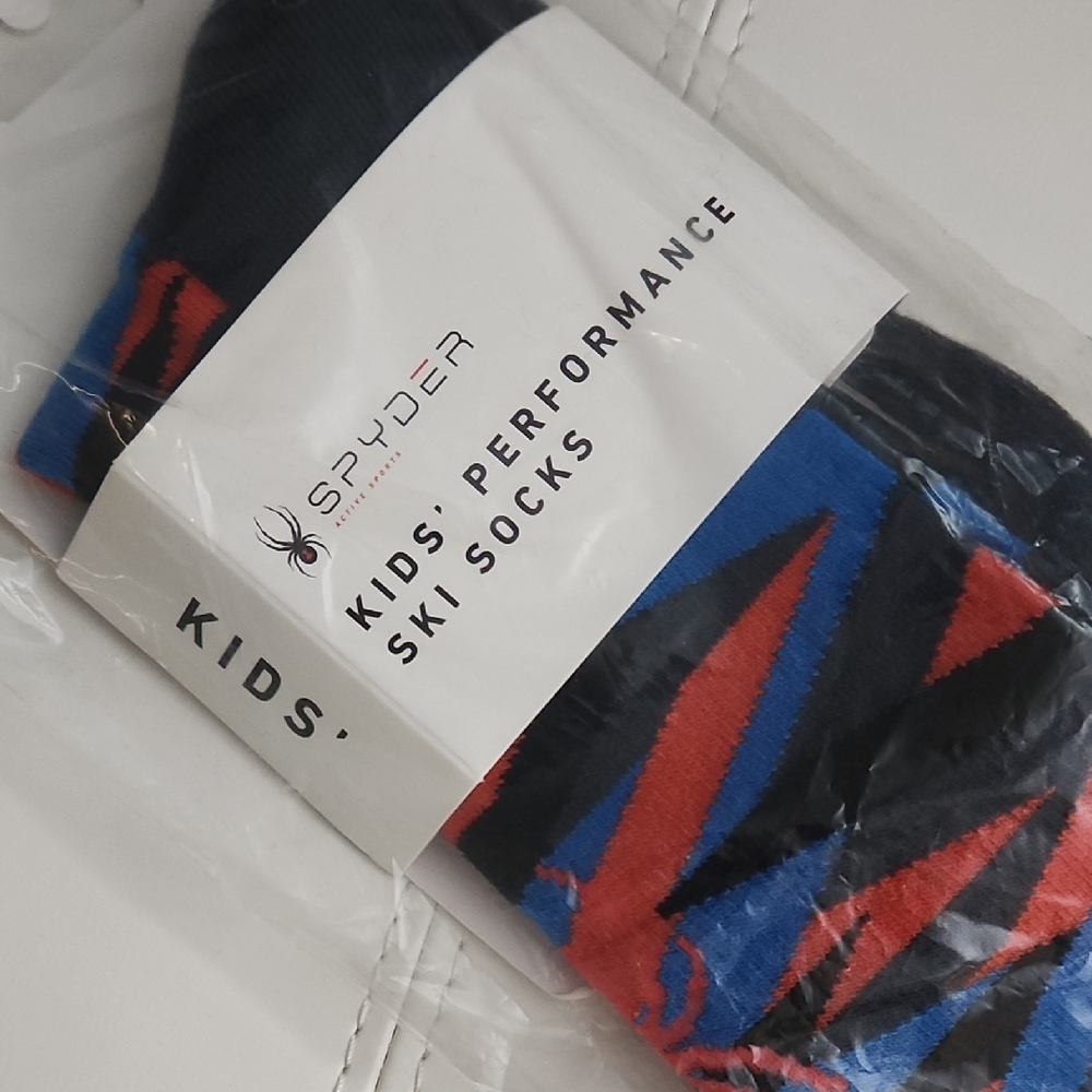 Spyder Kids' Performance Ski Socks - Blue and Red